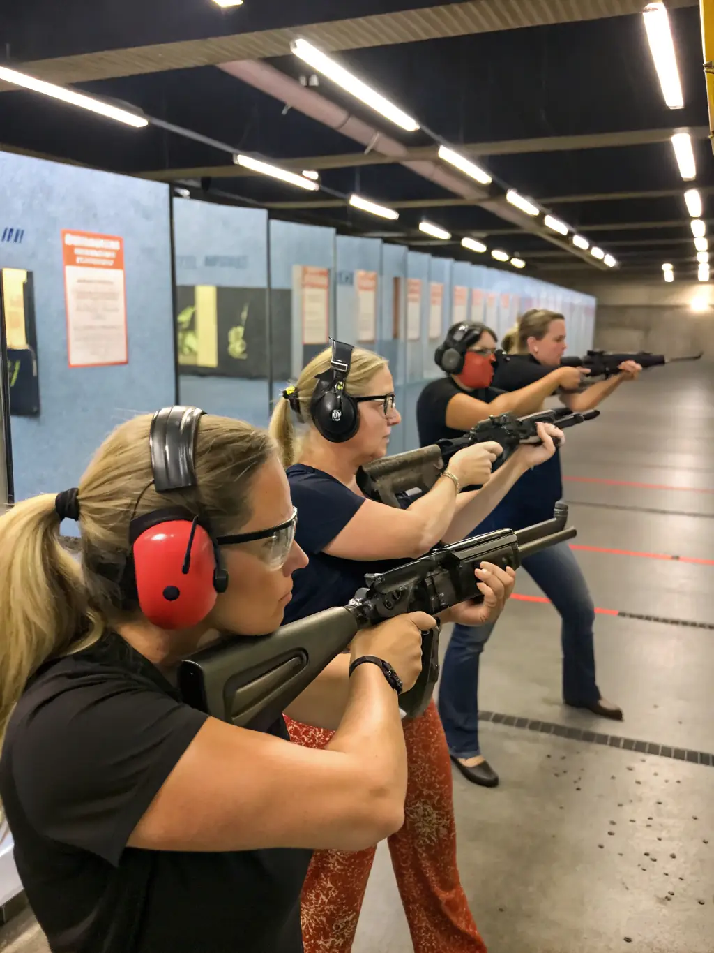 A dynamic image of competitors participating in a shooting competition organized by the CTSC CLUB DE TIR DE SAINT COUTANT, highlighting the excitement and challenge of competitive shooting.