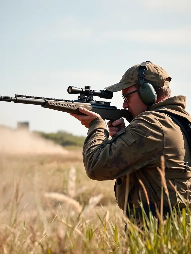 A dynamic image of a CTSC member participating in a shooting competition, showcasing the club's commitment to competitive excellence.