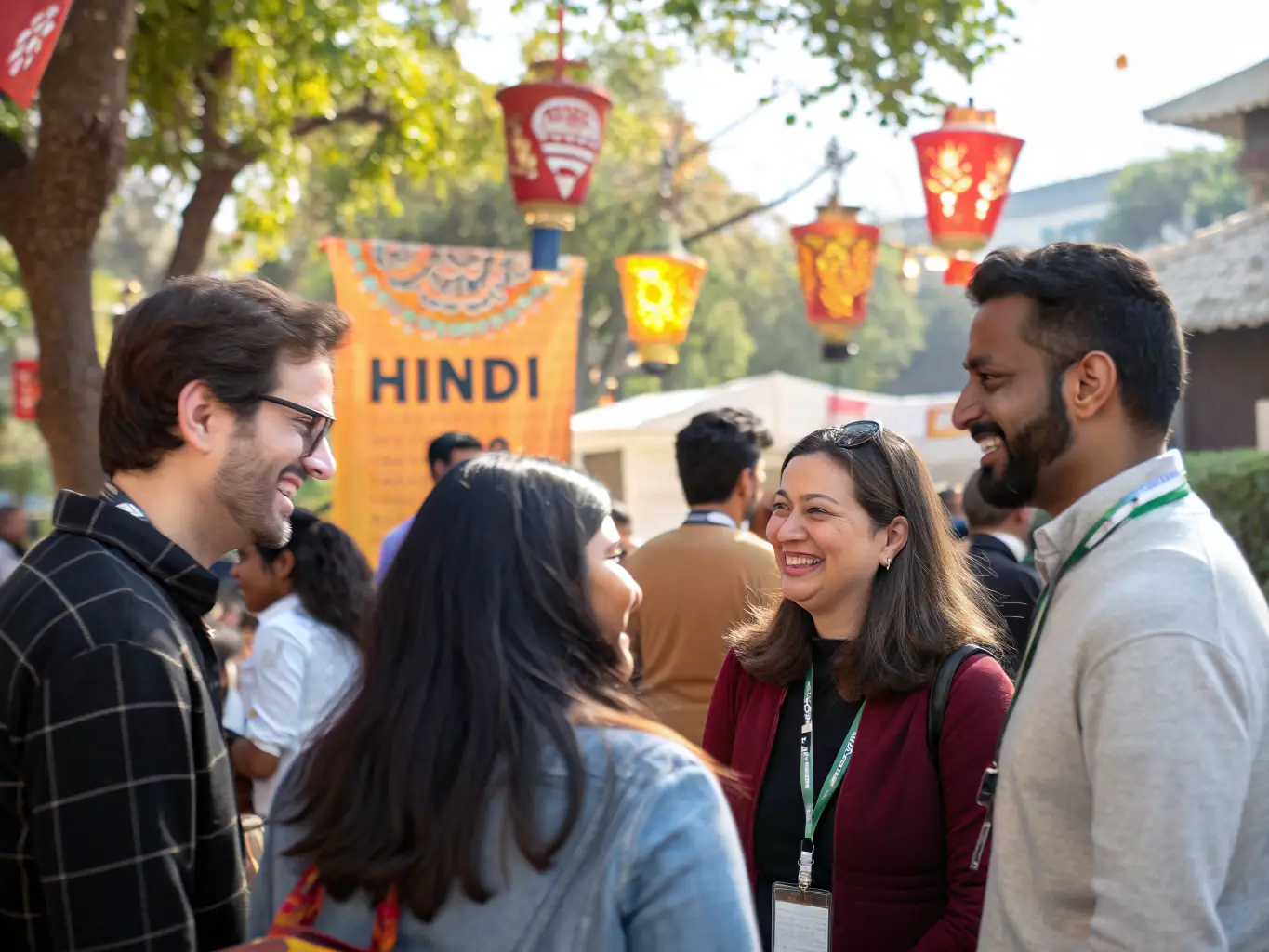 A diverse group of club members socializing and engaging in a friendly conversation at a club event, showcasing the club's vibrant community and social atmosphere.